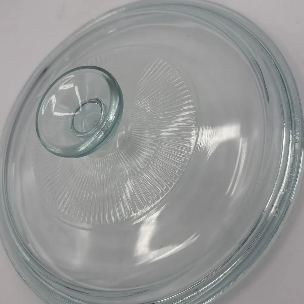 Vintage Pyrex 65C Blue Tinted Clear Glass Replacement Lid 7.625” Round 1.5 Qt